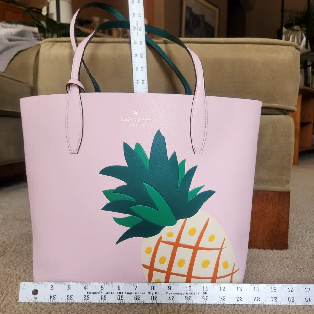 NWT Kate Spade Pineapple Colada Reversible Leather Tote With Matching Wristlet - Picture 14 of 15